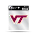 Virginia Tech 4"X4" Weeded Decal On Clear Backer