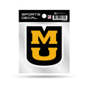 Missouri Univerity Stacked MU Logo 4x4 Cler Backer Sports Decal