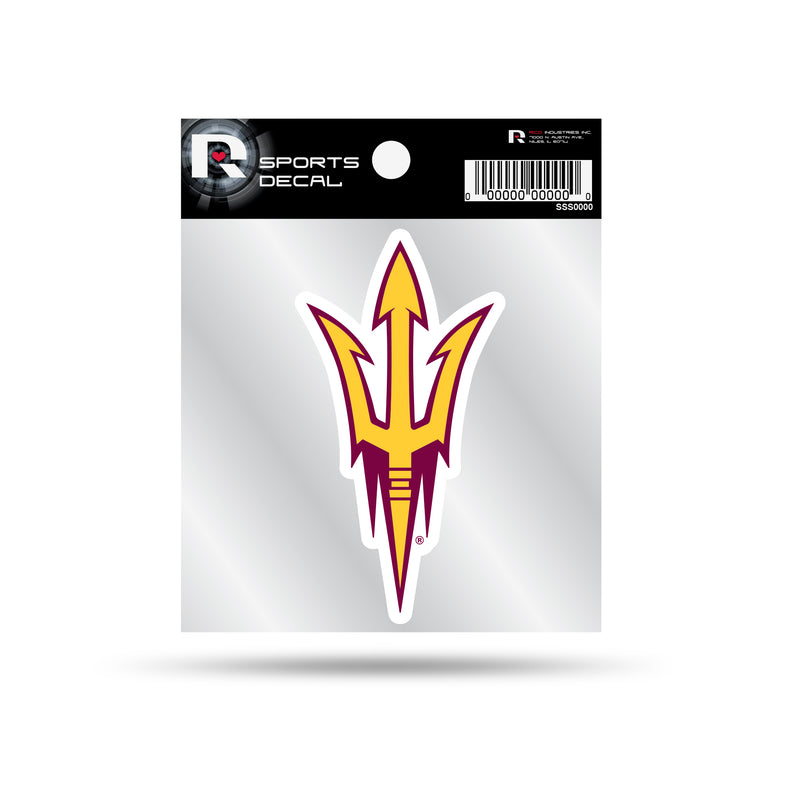 Arizona State 4"X4" Weeded Decal On Clear Backer