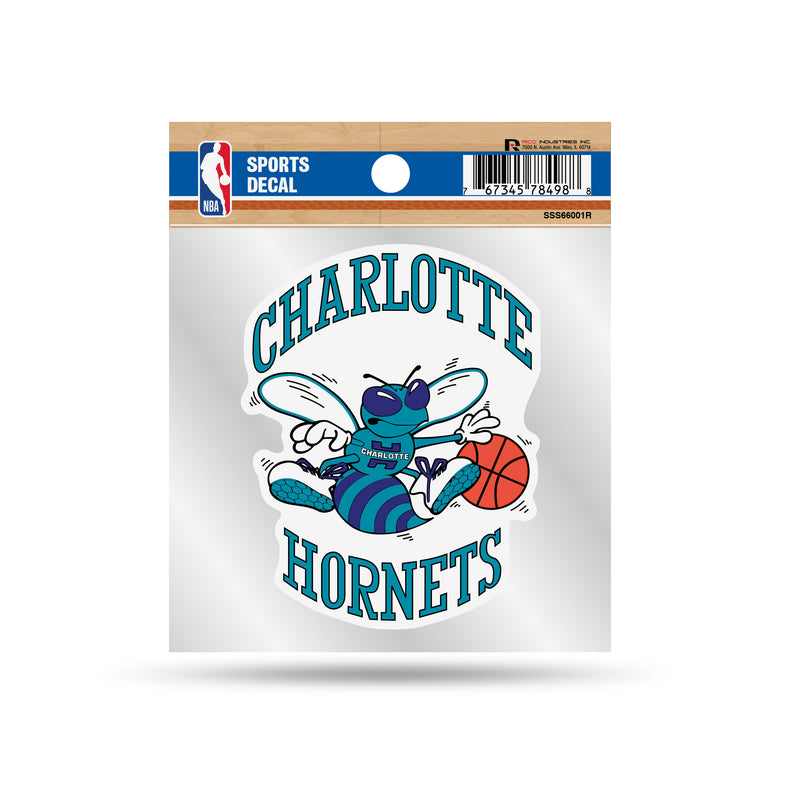 Hornets Clear Backer Decal W/ Retro Logo (4"X4")