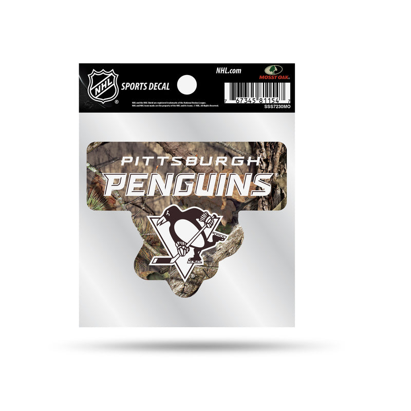 Penguins / Mossy Oak Camo Break-Up 4X4 Weeded Decal On Clear Backer
