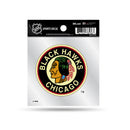 Blackhawks  Clear Backer Decal W/ Retro Logo (4"X4")