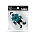 Sharks  Clear Backer Decal W/ Mascot Logo (4"X4")