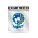 Timberwolves Clear Backer Decal W/ Retro Logo (4"X4")