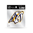 Predators  Clear Backer Decal W/ Primary Logo (4"X4")