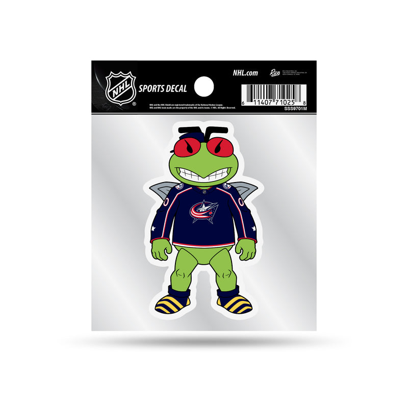 Columbus Blue Jackets Mascot 4x4" Small Style Decal - Stinger