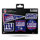 Giants - NY 4 Time Super Bowl Champs  5-Pc Decal Sheet