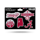 Alabama University 5-Pc Sticker Sheet