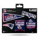 Patriots 6 Time Super Bowl Champs  5-Pc Decal Sheet