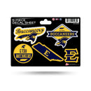 East Tennessee State 5 Piece Decal Sheet