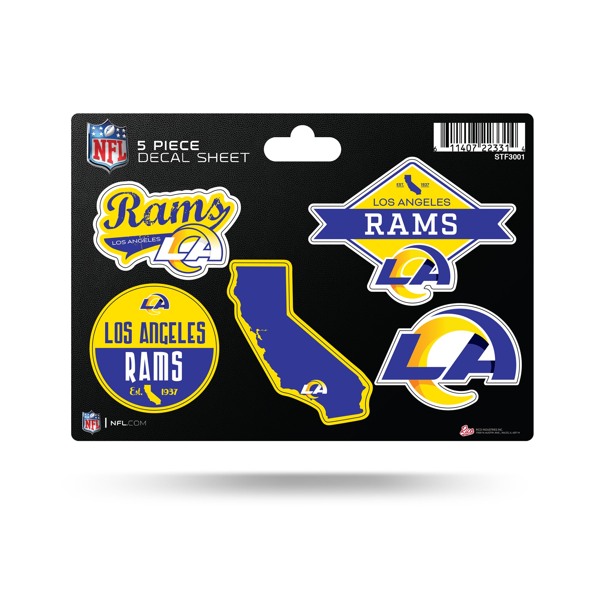 Rams 5-Pc Sticker Sheet