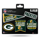 Packers 4 Time Super Bowl Champs  5-Pc Decal Sheet