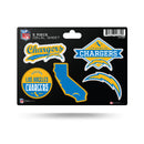 LA Charg'ers 5-Pc Sticker Sheet