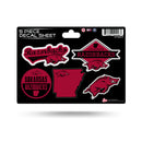 Arkansas University 5-Pc Sticker Sheet