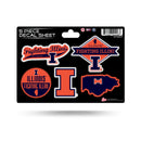 Illinois University 5-Pc Sticker Sheet