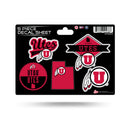 Utah University 5-Pc Sticker Sheet