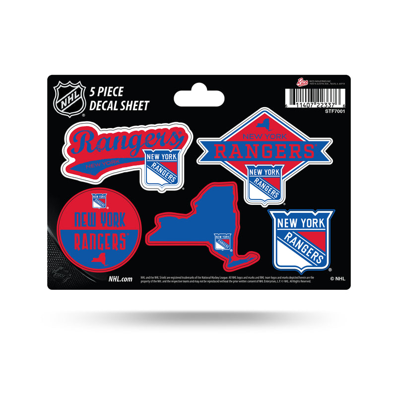 Rangers - Ny  5-Pc Sticker Sheet