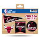 Bulls : 6 Time NBA Champs 5-Pc Decal Sheet