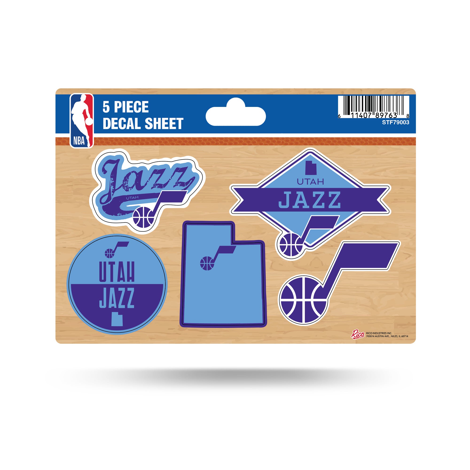 Utah Jazz 5 Piece Vinyl Sticker Sheet