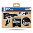 Spurs : 5 Time NBA Champs 5-Pc Decal Sheet
