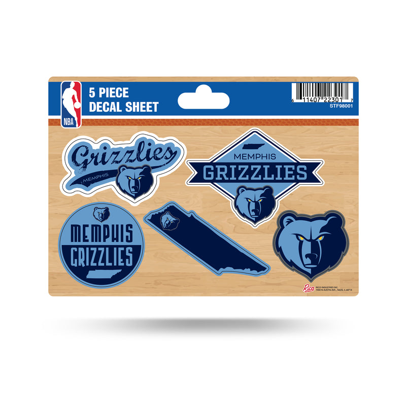 Grizzlies 5-Pc Sticker Sheet