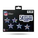 Cowboys 5 Time Super Bowl Champs 5-Pc Decal Sheet