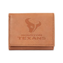 Houston Texans Genuine Leather Pecan Tri-Fold Wallet