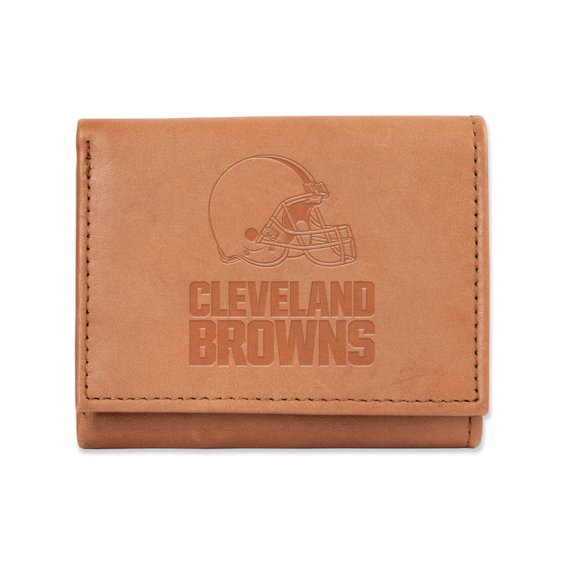 Cleveland Browns Genuine Leather Pecan Tri-Fold Wallet