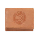 Atlanta Hawks Genuine Leather Pecan Tri-Fold Wallet