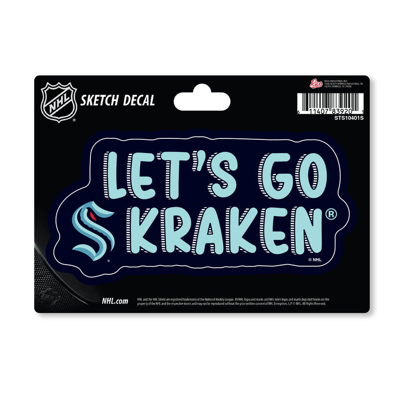 Seattle Kraken 4 X 6" Sketch Decal