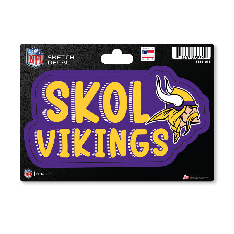 Minnesota Vikings 4 X 6" Sketch Decal