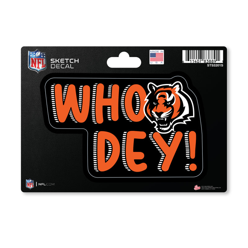 Cincinnati Bengals 4 X 6" Sketch Decal