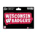 Wisconsin Badgers 4 X 6" Sketch Decal