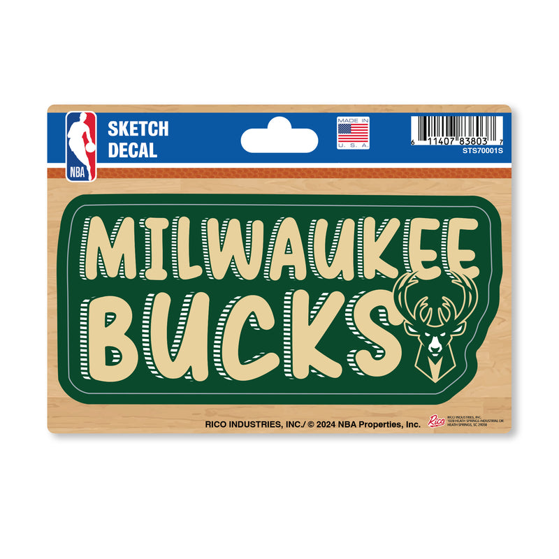 Milwaukee Bucks 4 X 6" Sketch Decal