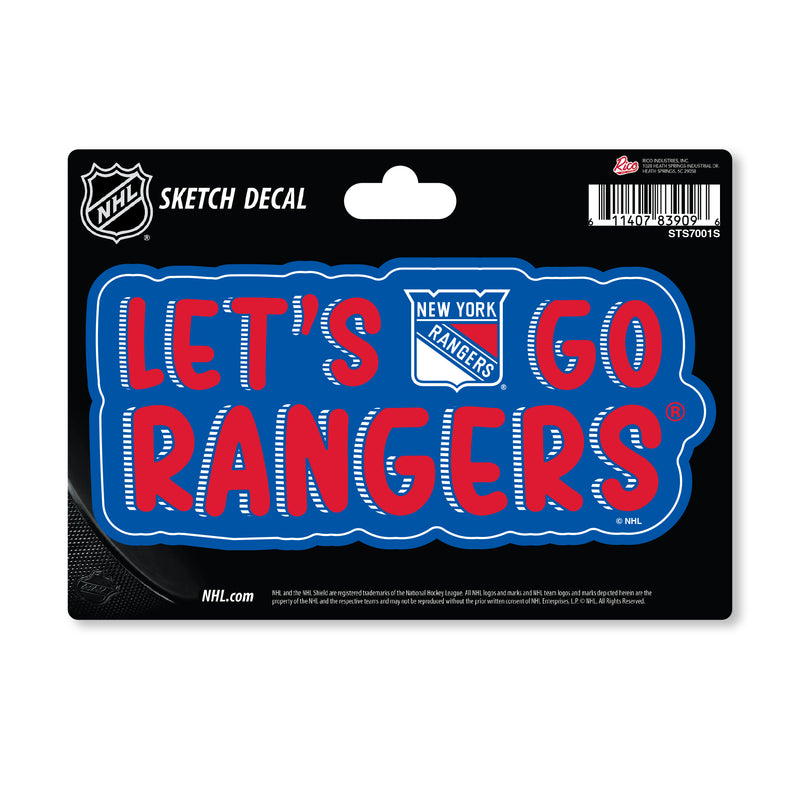 New York Rangers 4 X 6" Sketch Decal