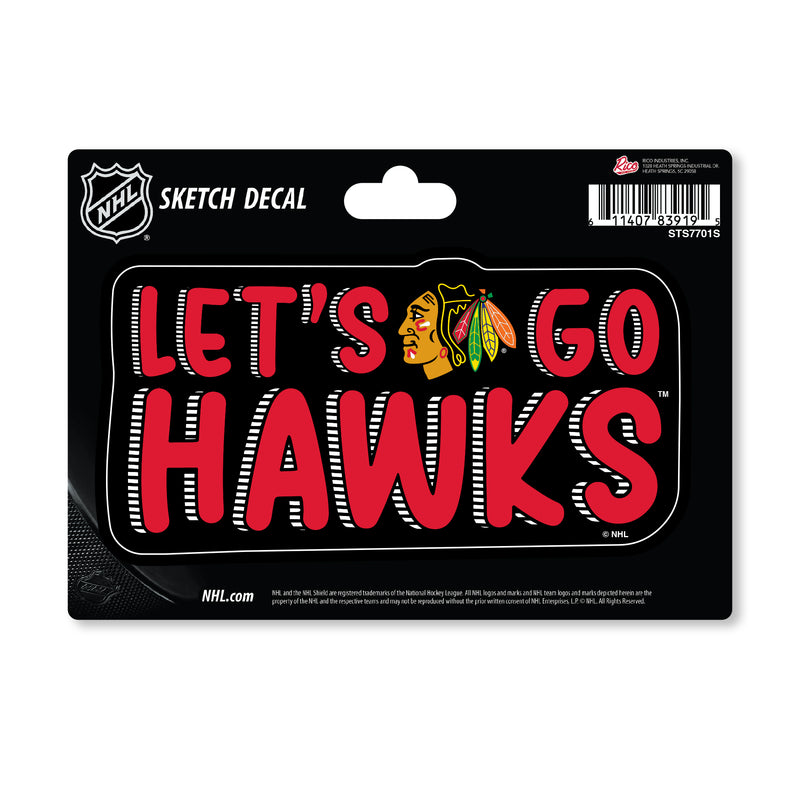 Chicago Blackhawks 4 X 6" Sketch Decal