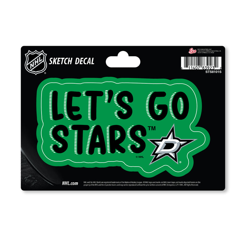 Dallas Stars 4 X 6" Sketch Decal