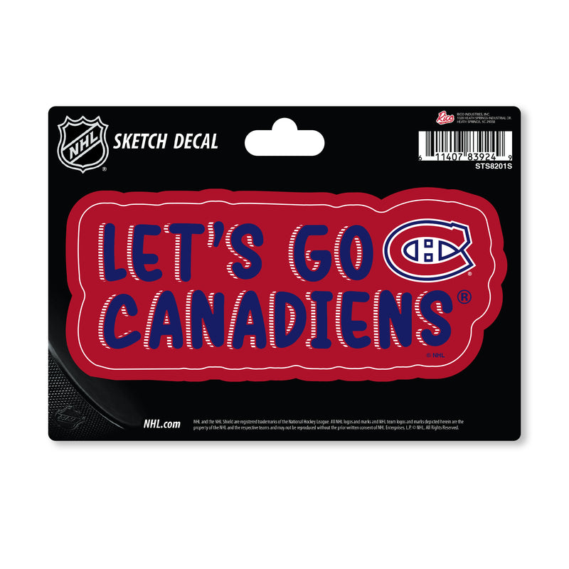 Montreal Canadiens 4 X 6" Sketch Decal