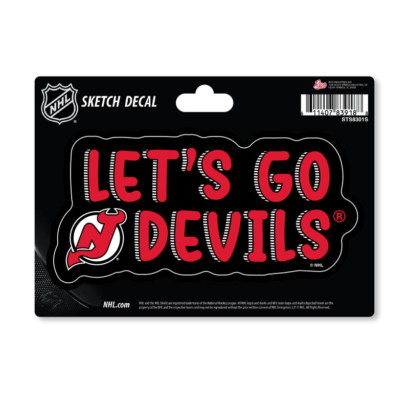 New Jersey Devils 4 X 6" Sketch Decal