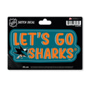 San Jose Sharks 4 X 6" Sketch Decal