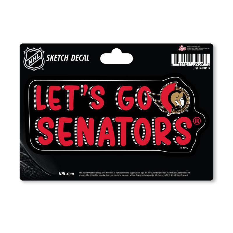 Ottawa Senators 4 X 6" Sketch Decal
