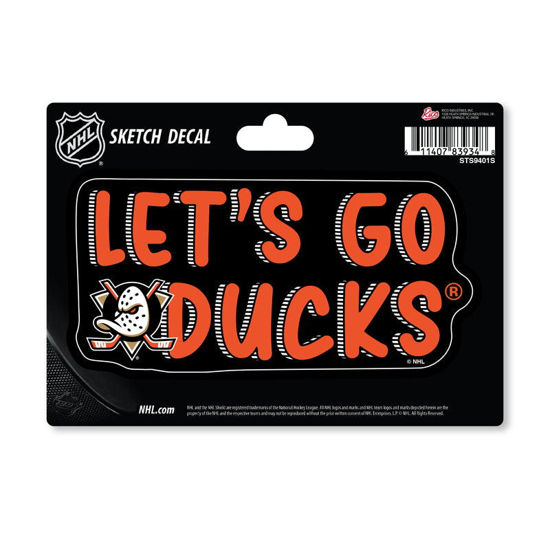 Anaheim Ducks 4 X 6" Sketch Decal