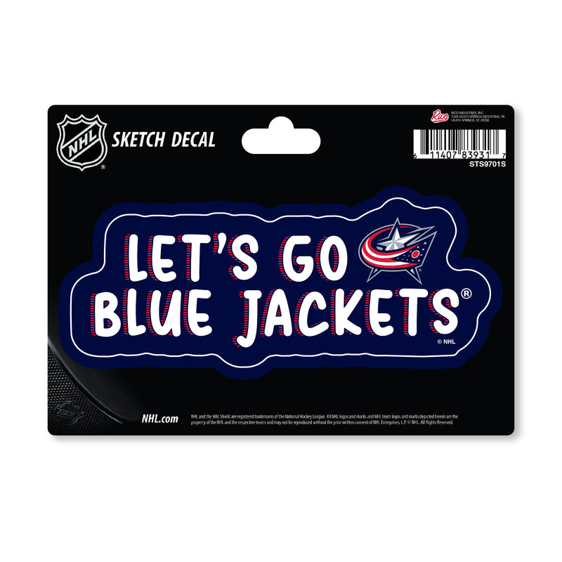 Columbus Blue Jackets 4 X 6" Sketch Decal