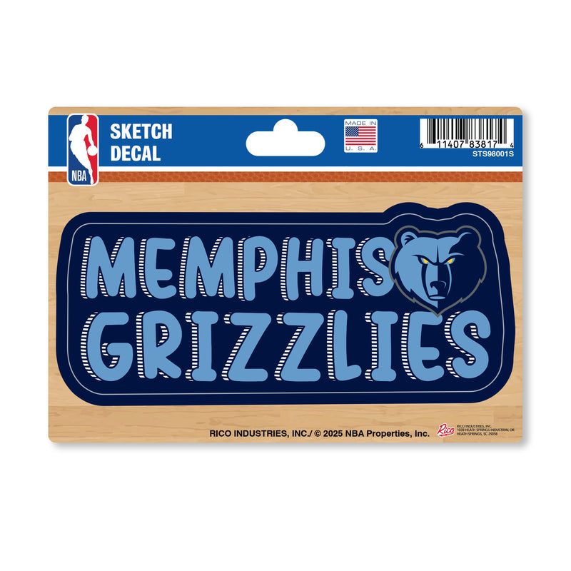 Memphis Grizzlies 4 X 6" Sketch Decal