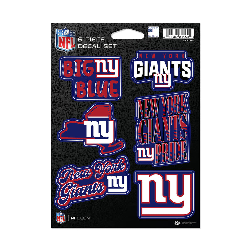 New York Giants 6-Piece Decal Set