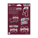 Mississippi State 6 Piece Decal Set