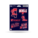 Mississippi Rebels 6-Piece Decal Set
