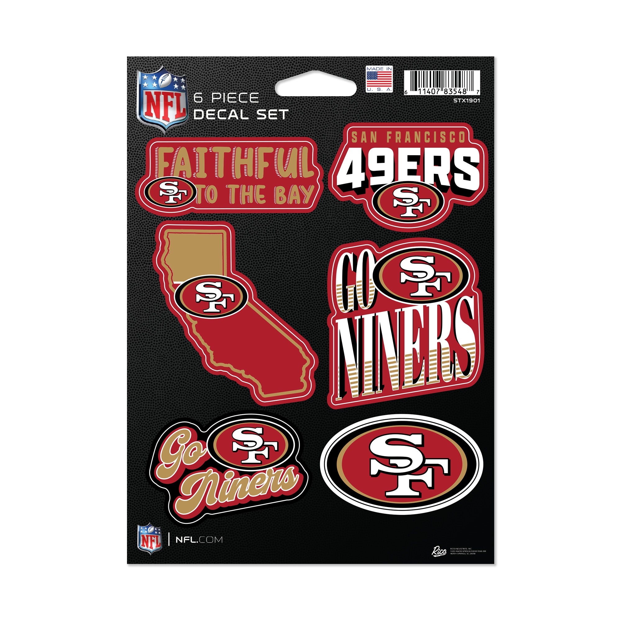 Niners Decal San Francisco 49ers 6-Piece Decal Set