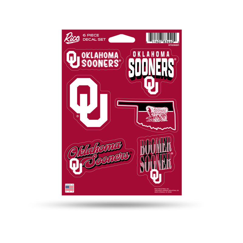 Oklahoma Sooners 6-Piece Decal Set
