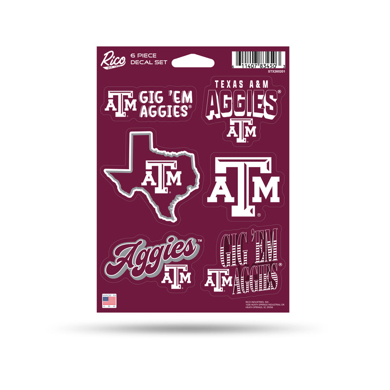 Texas A&M Aggies 6-Piece Decal Set